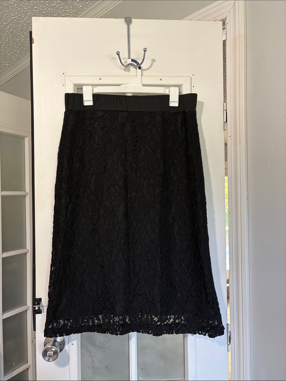 Sweet Modesty Women’s Midi Lace Skirt in Black
